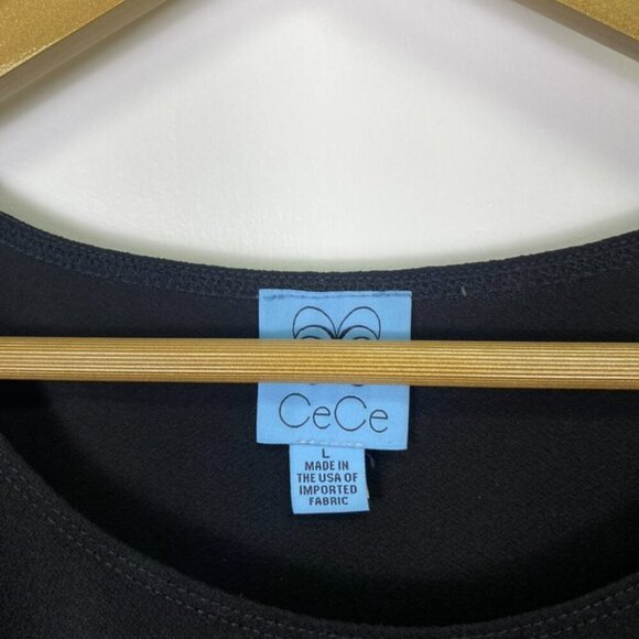 CeCe Black Balloon Sleeve Top - Picture 3 of 6